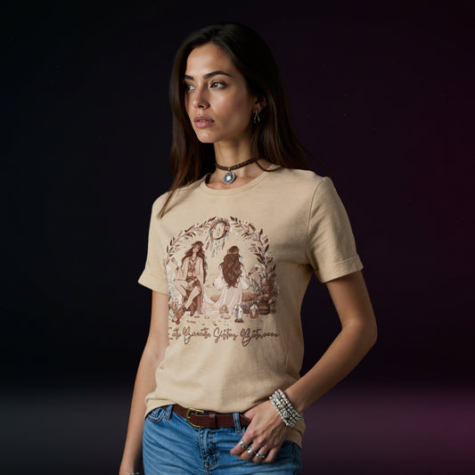 Sisterhood Boho T-Shirt | Earth & Crystal Graphic Tee | Spiritual Women's Gift