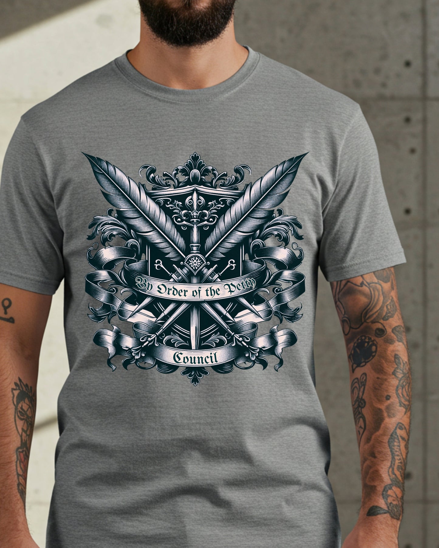 By Order of The Petty Council Tee | Medieval Snarky Crest Shirt | Unisex Gothic Humor Top