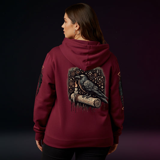 Saga Scrolls Raven Hoodie | Norse Constellation Unisex | Nordiccore Sweatshirt Top