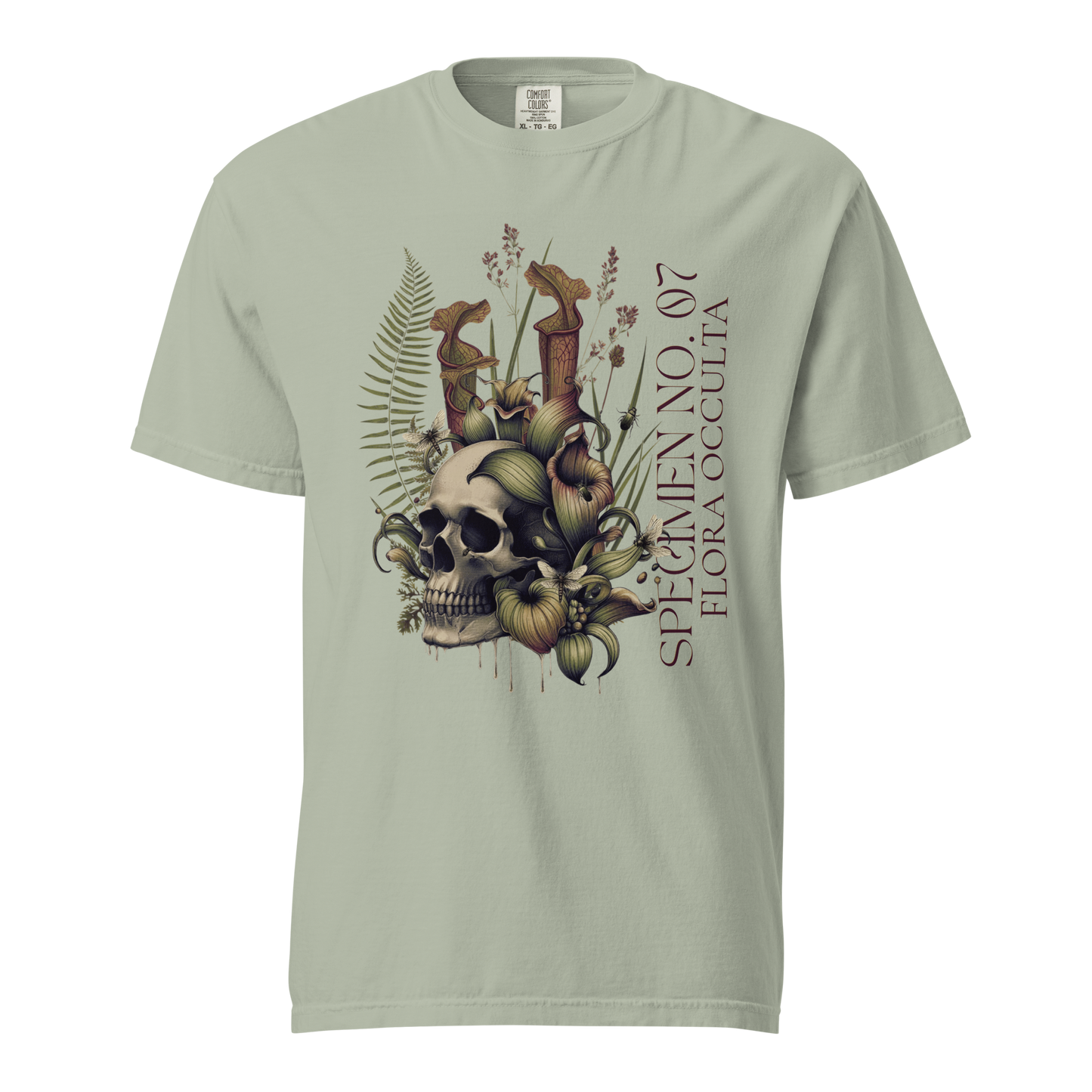 Decay’s Throne Shirt | Gothic Botanical Skull & Carnivorous Plant Tee | Unisex Cotton T-Shirt