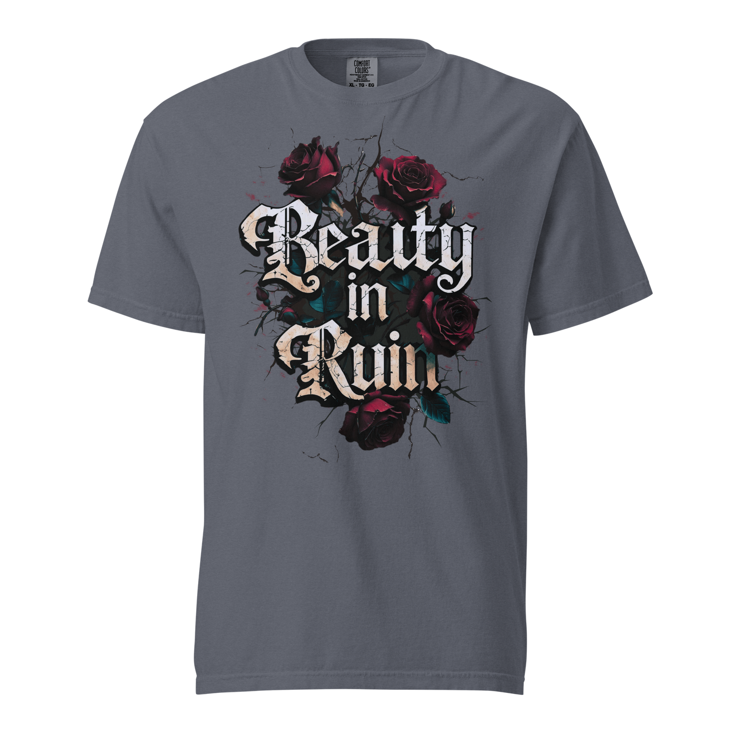 Beauty in Ruin Thorn Rose Tee | Gothic Floral Tattoo Shirt | Edgy Graphic | Womens Top