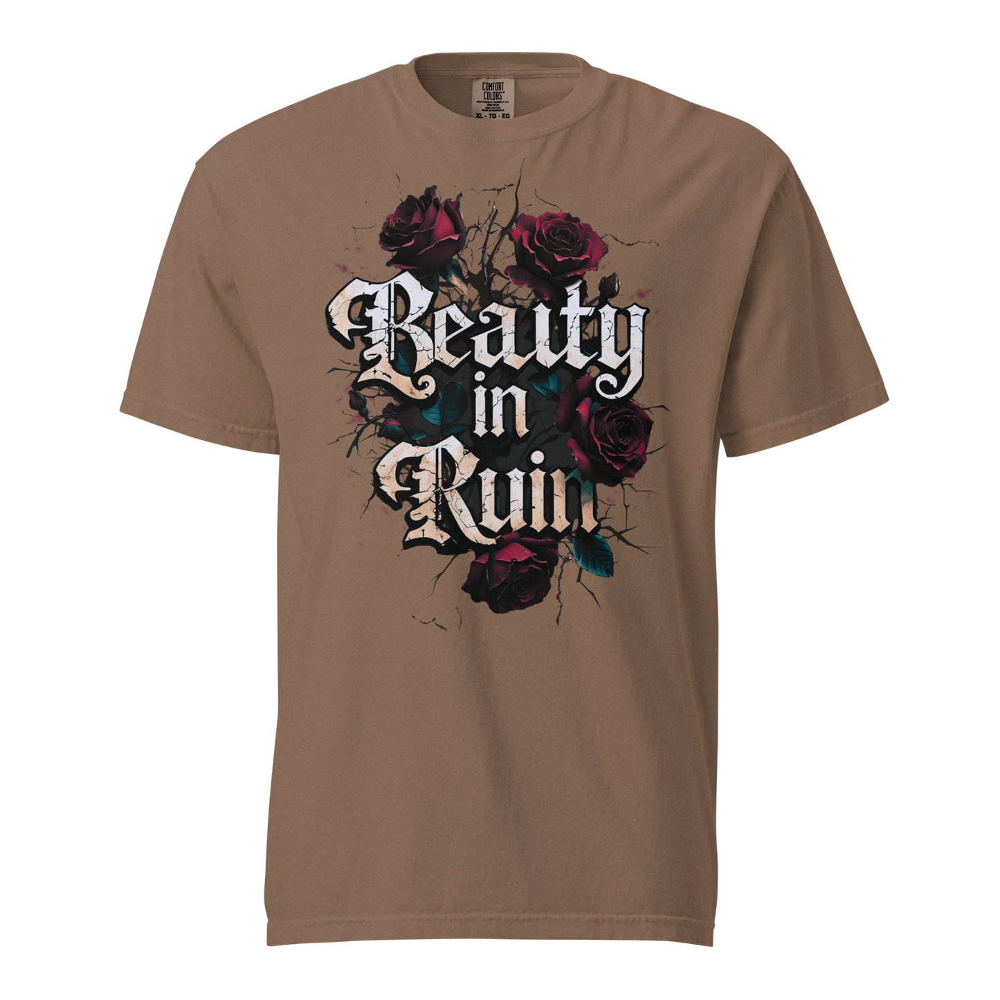 Beauty in Ruin Thorn Rose Tee | Gothic Floral Tattoo Shirt | Edgy Graphic | Womens Top