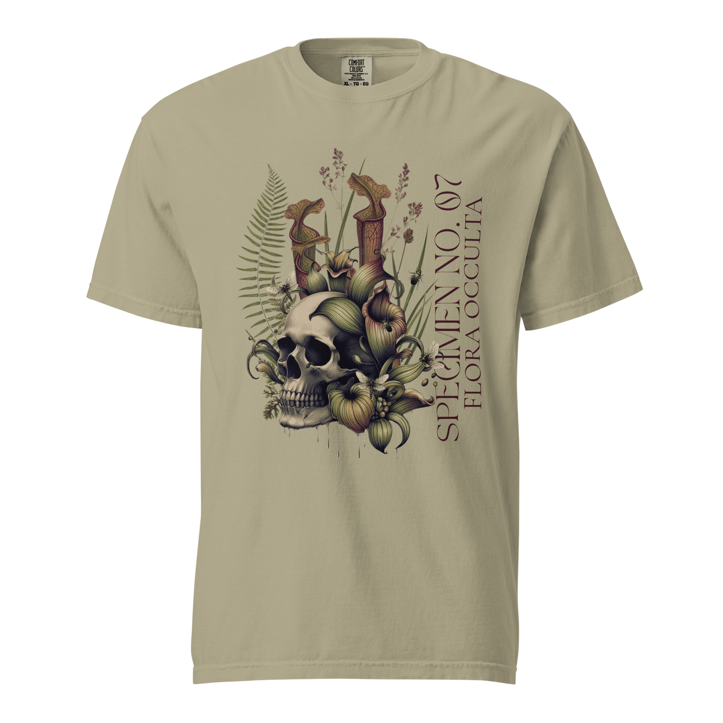 Decay’s Throne Shirt | Gothic Botanical Skull & Carnivorous Plant Tee | Unisex Cotton T-Shirt
