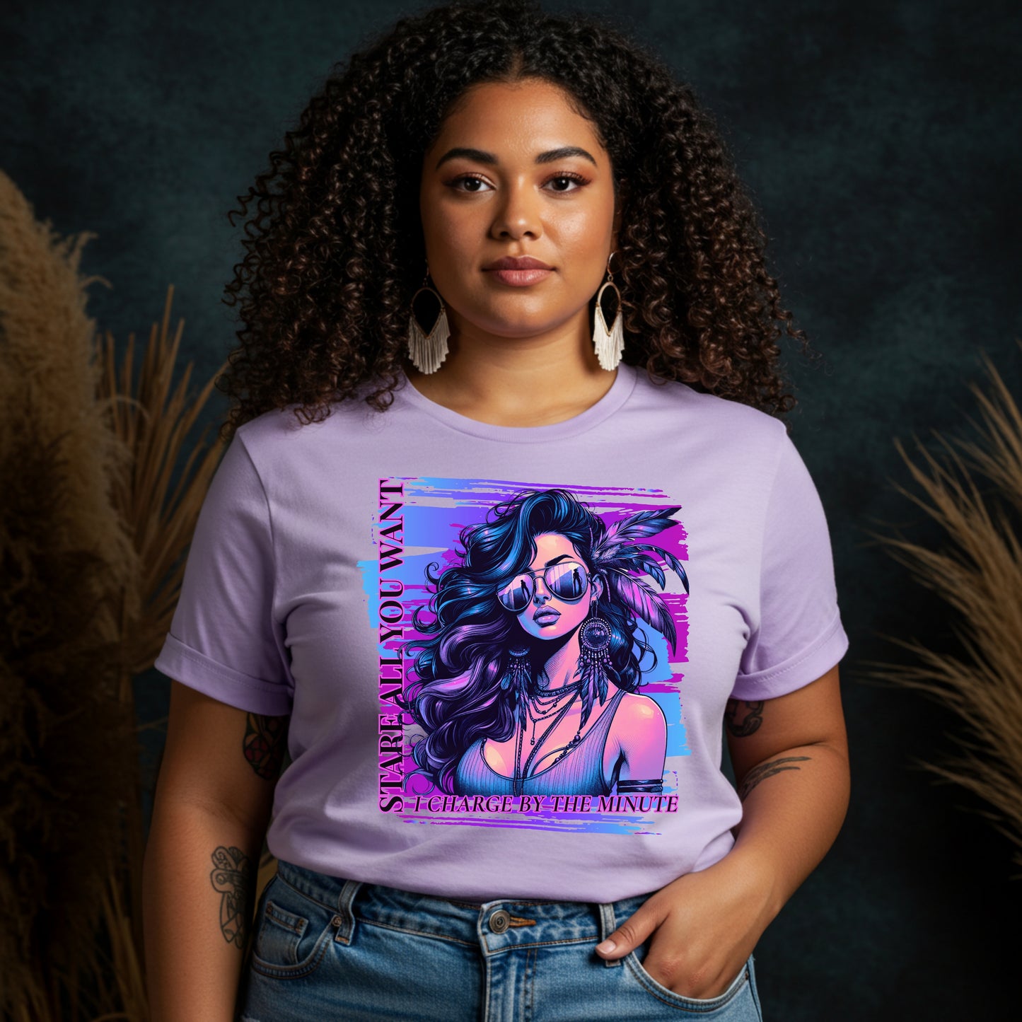 Stare All You Want Tee | Bold Sassy Boho Queen Graphic | Unisex Cotton Shirt