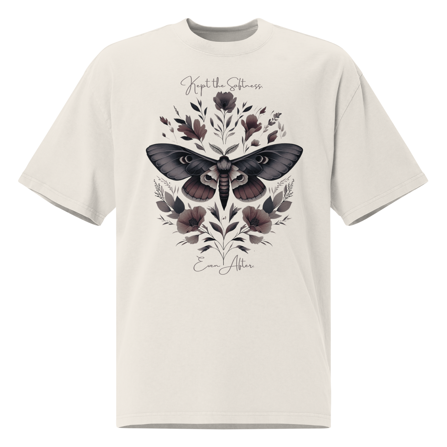 Kept the Softness Even After Moth Tee | Vintage Botanical Luna Moth Shirt | Womens Cotton Top