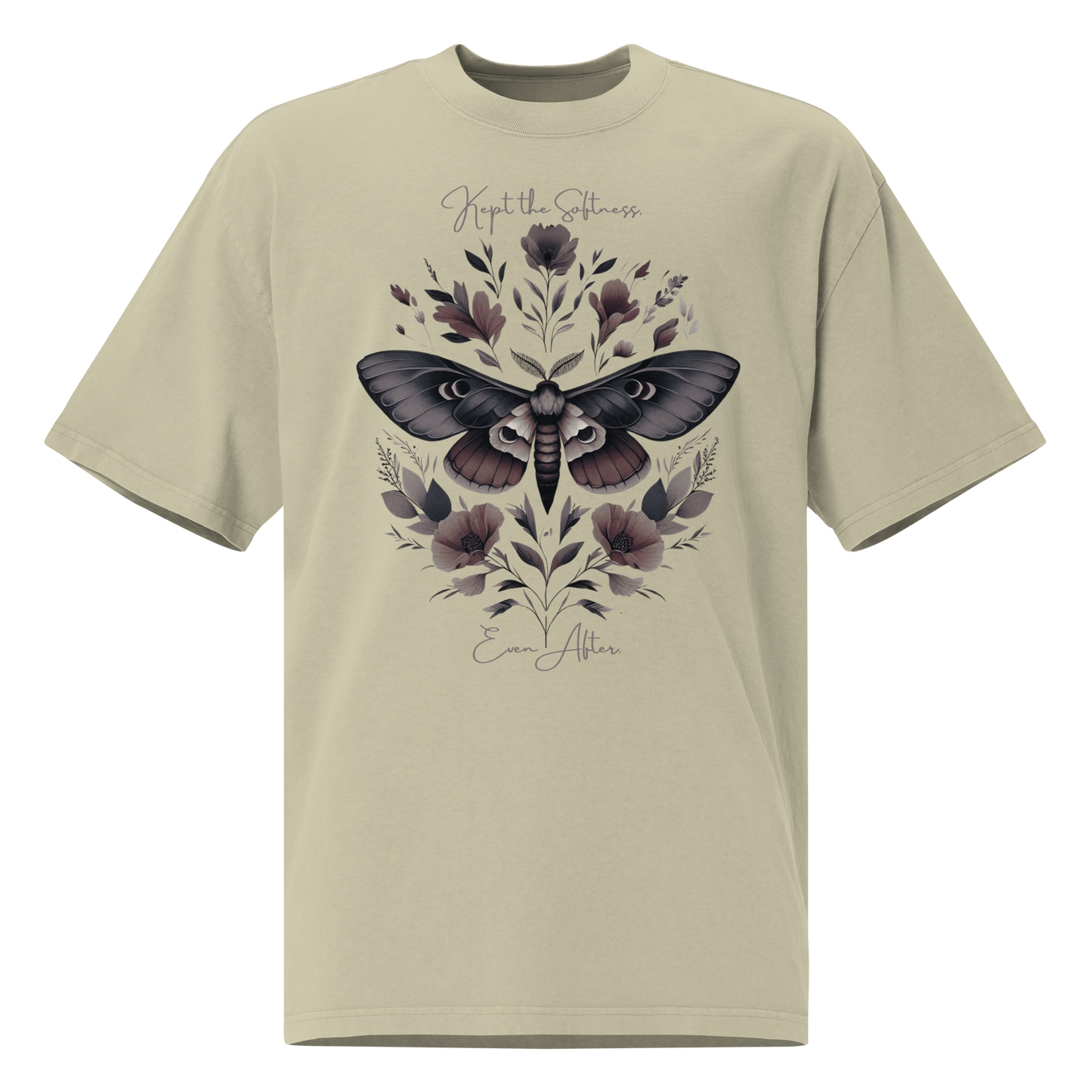 Kept the Softness Even After Moth Tee | Vintage Botanical Luna Moth Shirt | Womens Cotton Top
