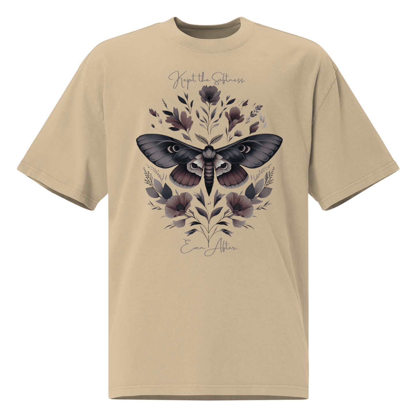 Kept the Softness Even After Moth Tee | Vintage Botanical Luna Moth Shirt | Womens Cotton Top