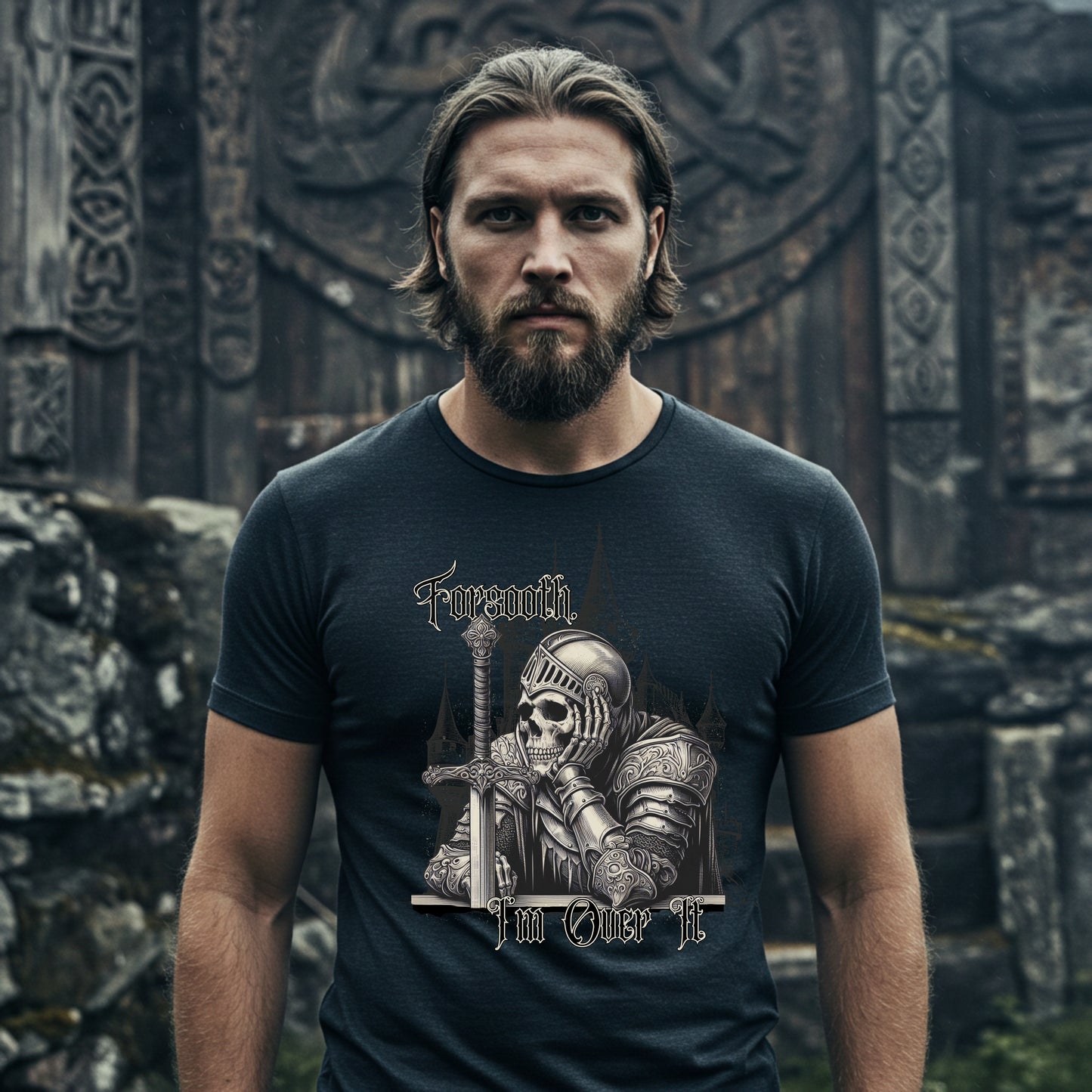 Forsooth I Am Over It Tee | Medieval Skeleton | Mens Gothic Sarcasm Shirt