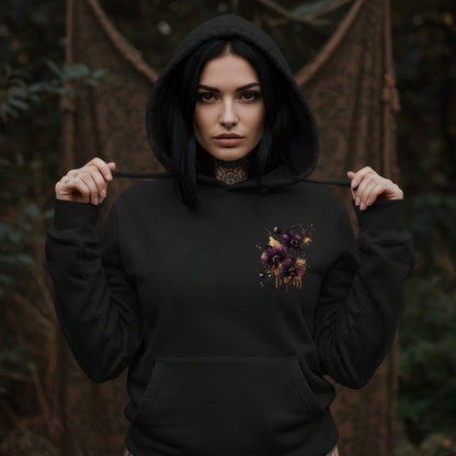 Moonlit Gold Orchid Hoodie | Dark Divine Unisex Premium | Womens Cotton Sweatshirt