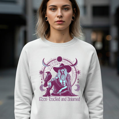 Moon Touched & Untamed Sweatshirt | Raven & Moon Graphic | Boho Rock Vibes