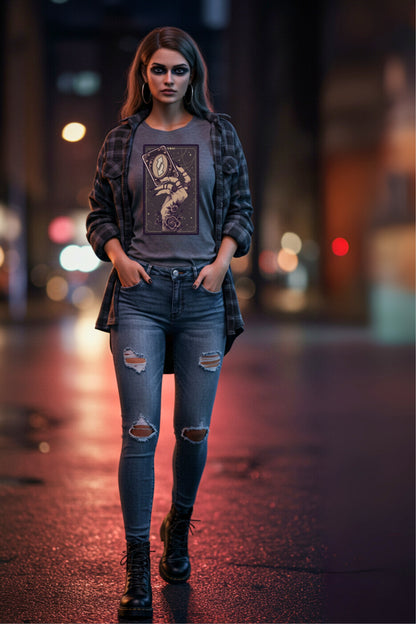 Plot Twist – Shadow Edition Tarot Tee | Witchy Fate Reverse Shirt | Womens Top