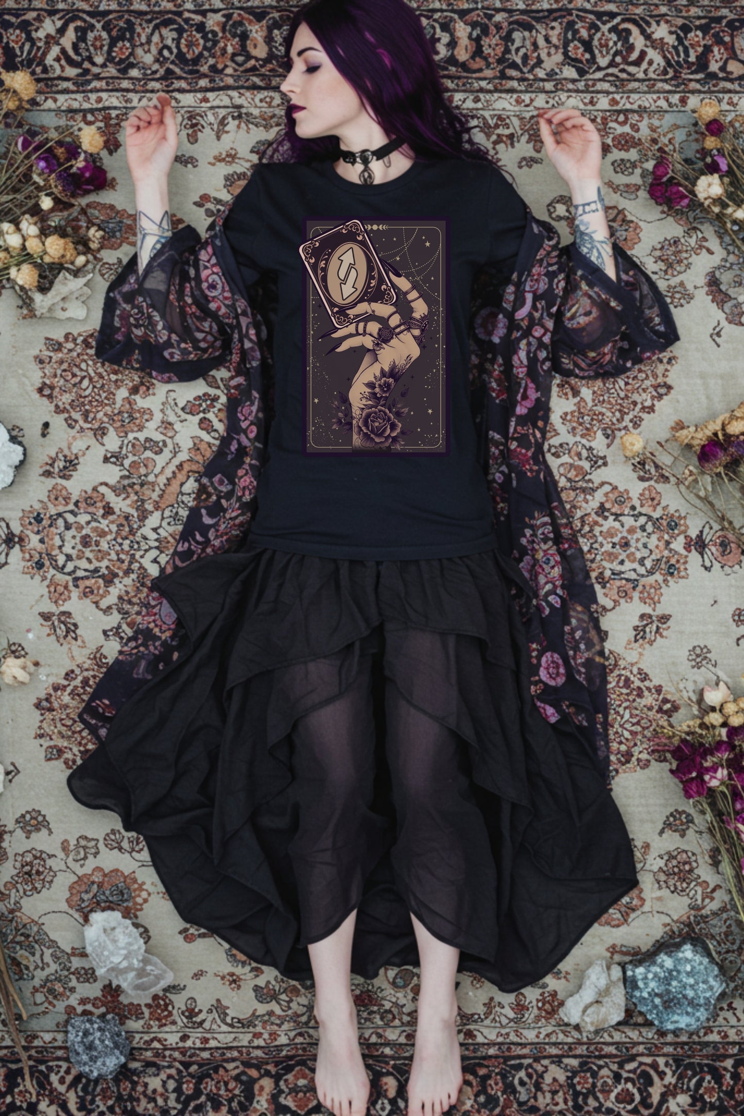 Plot Twist – Shadow Edition Tarot Tee | Witchy Fate Reverse Shirt | Womens Top
