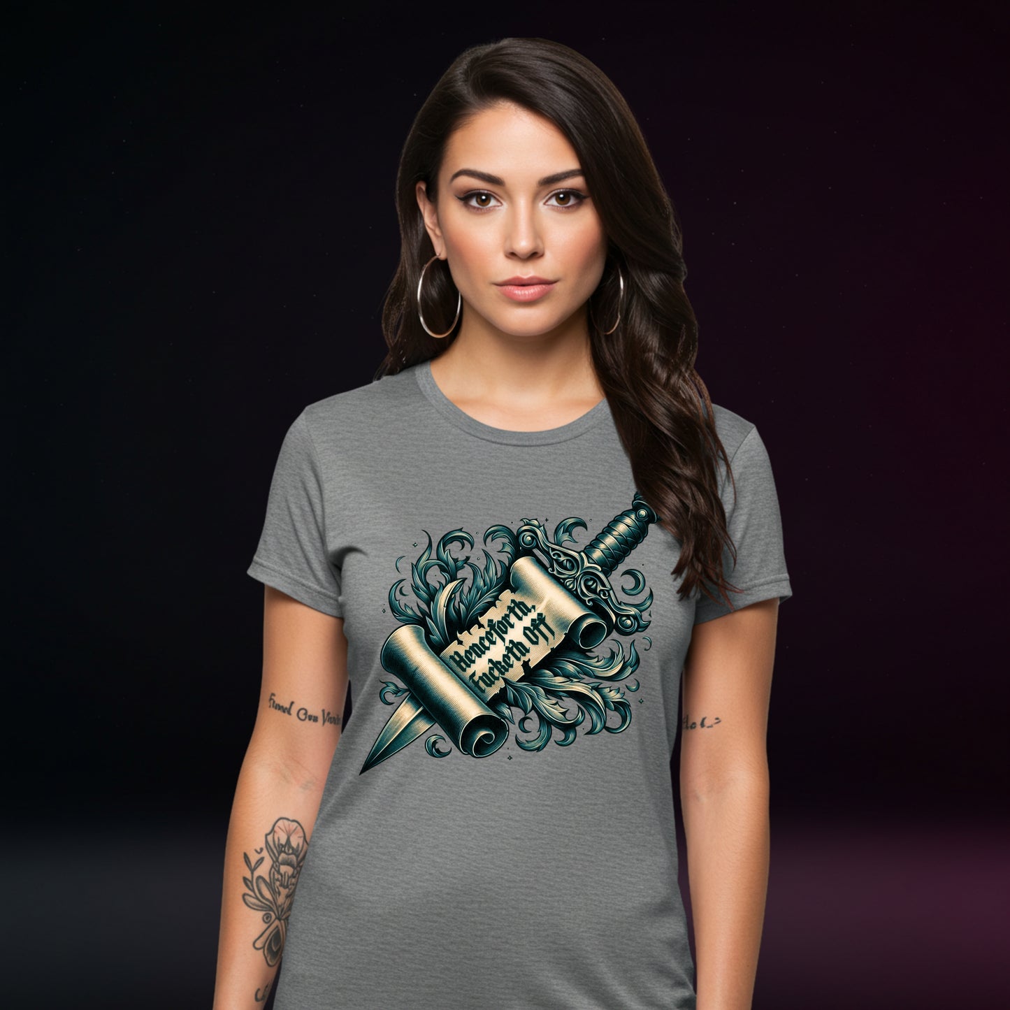 Henceforth Fucketh Off Shirt | Gothic Scroll Renaissance Tee | Sassy Unisex T-Shirt