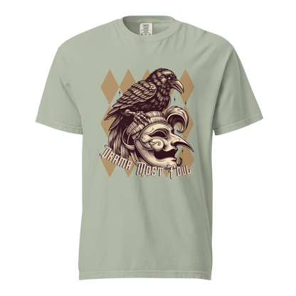 Drama Most Foul Tee | Gothic Renaissance Raven Mask Shirt | Medieval Diamond Pattern
