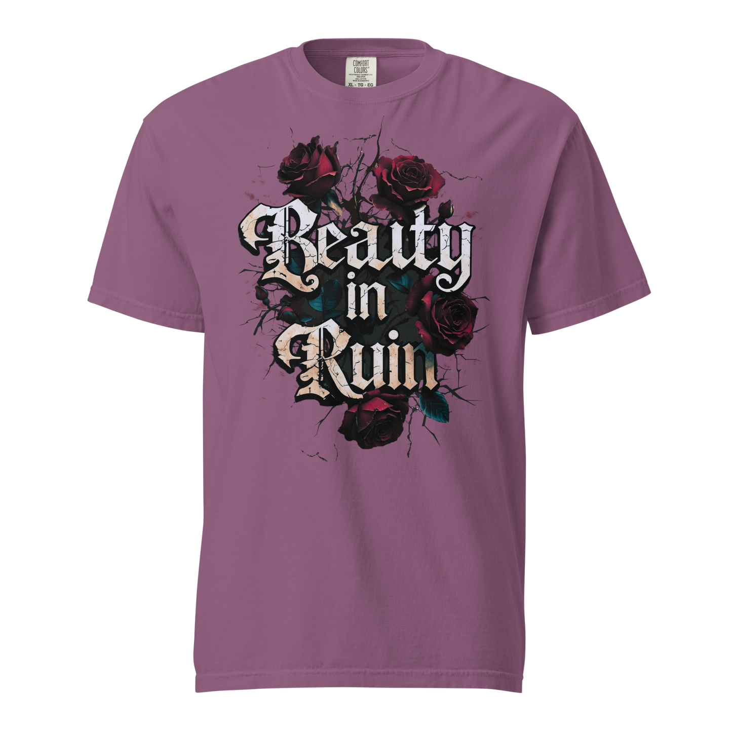 Beauty in Ruin Thorn Rose Tee | Gothic Floral Tattoo Shirt | Edgy Graphic | Womens Top