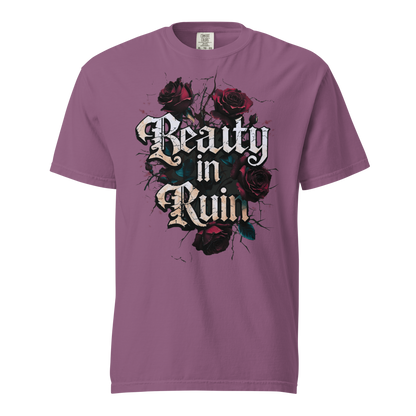 Beauty in Ruin Thorn Rose Tee | Gothic Floral Tattoo Shirt | Edgy Graphic | Womens Top