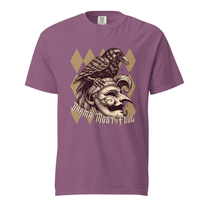 Drama Most Foul Tee | Gothic Renaissance Raven Mask Shirt | Medieval Diamond Pattern