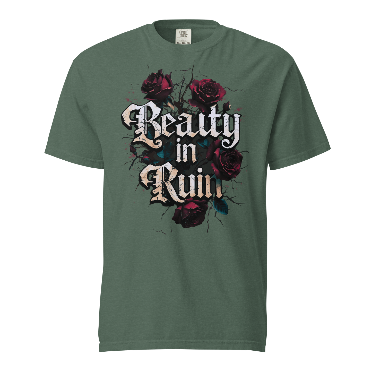 Beauty in Ruin Thorn Rose Tee | Gothic Floral Tattoo Shirt | Edgy Graphic | Womens Top