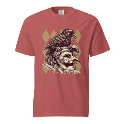 Drama Most Foul Tee | Gothic Renaissance Raven Mask Shirt | Medieval Diamond Pattern