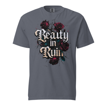 Beauty in Ruin Thorn Rose Tee | Gothic Floral Tattoo Shirt | Edgy Graphic | Womens Top