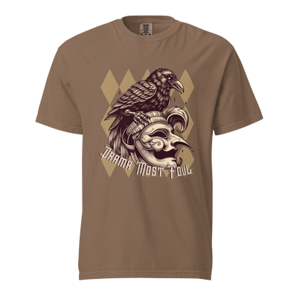 Drama Most Foul Tee | Gothic Renaissance Raven Mask Shirt | Medieval Diamond Pattern