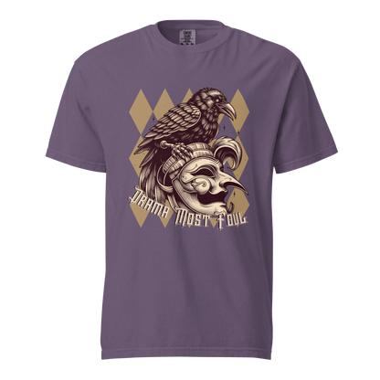 Drama Most Foul Tee | Gothic Renaissance Raven Mask Shirt | Medieval Diamond Pattern