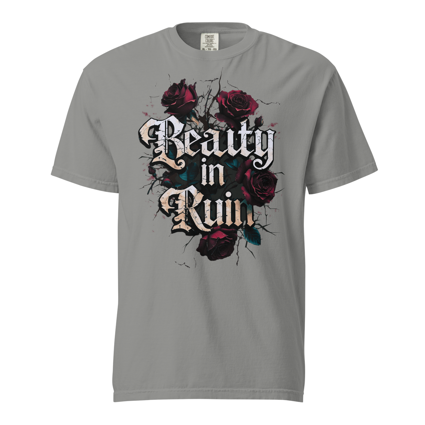 Beauty in Ruin Thorn Rose Tee | Gothic Floral Tattoo Shirt | Edgy Graphic | Womens Top