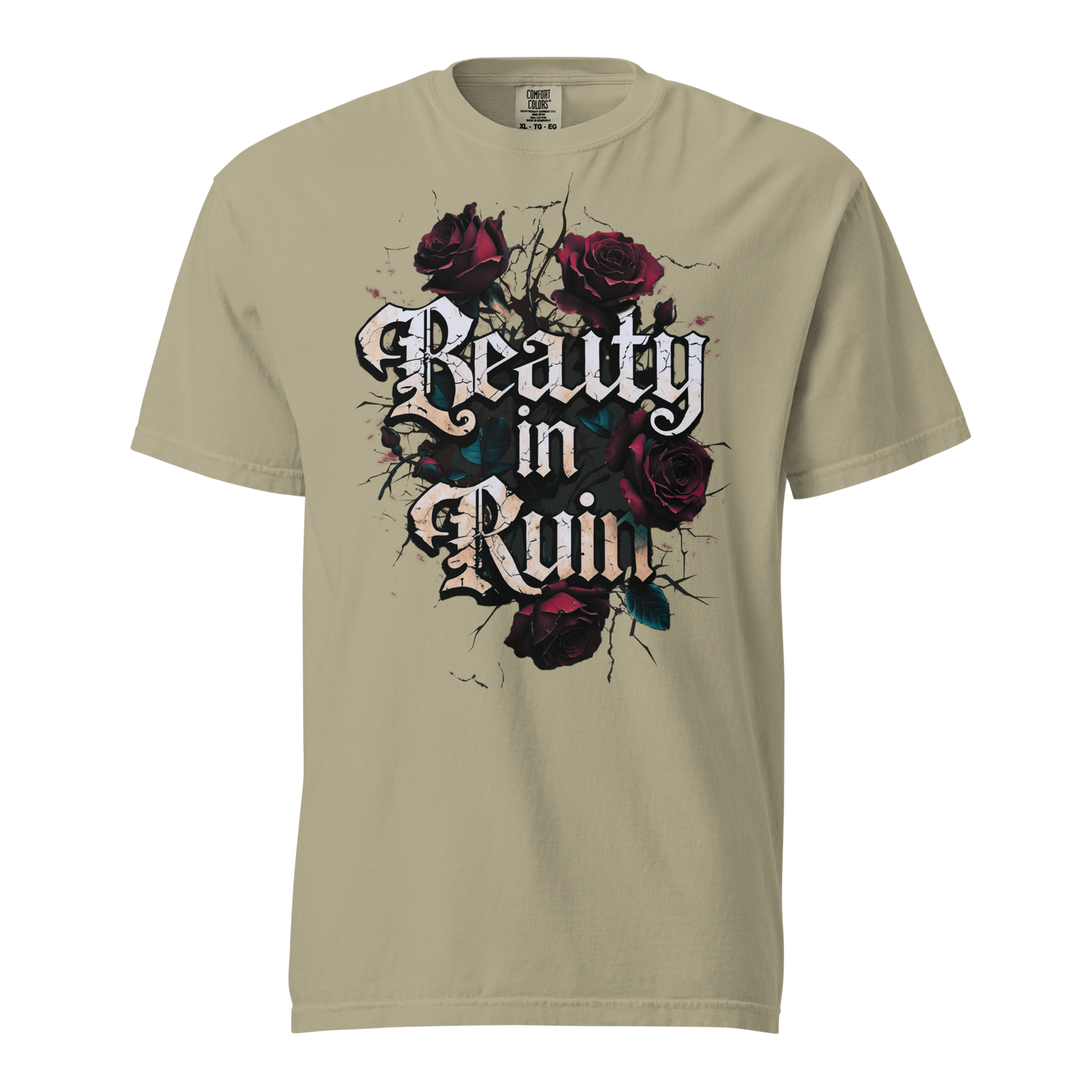 Beauty in Ruin Thorn Rose Tee | Gothic Floral Tattoo Shirt | Edgy Graphic | Womens Top