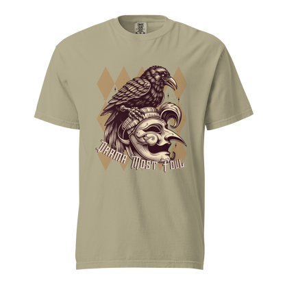 Drama Most Foul Tee | Gothic Renaissance Raven Mask Shirt | Medieval Diamond Pattern