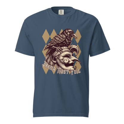 Drama Most Foul Tee | Gothic Renaissance Raven Mask Shirt | Medieval Diamond Pattern