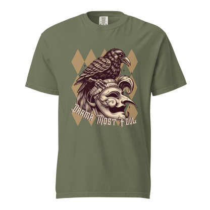 Drama Most Foul Tee | Gothic Renaissance Raven Mask Shirt | Medieval Diamond Pattern