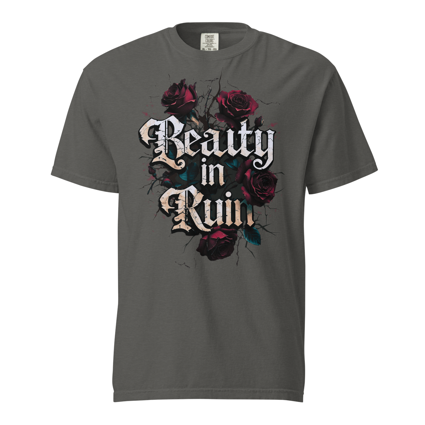 Beauty in Ruin Thorn Rose Tee | Gothic Floral Tattoo Shirt | Edgy Graphic | Womens Top