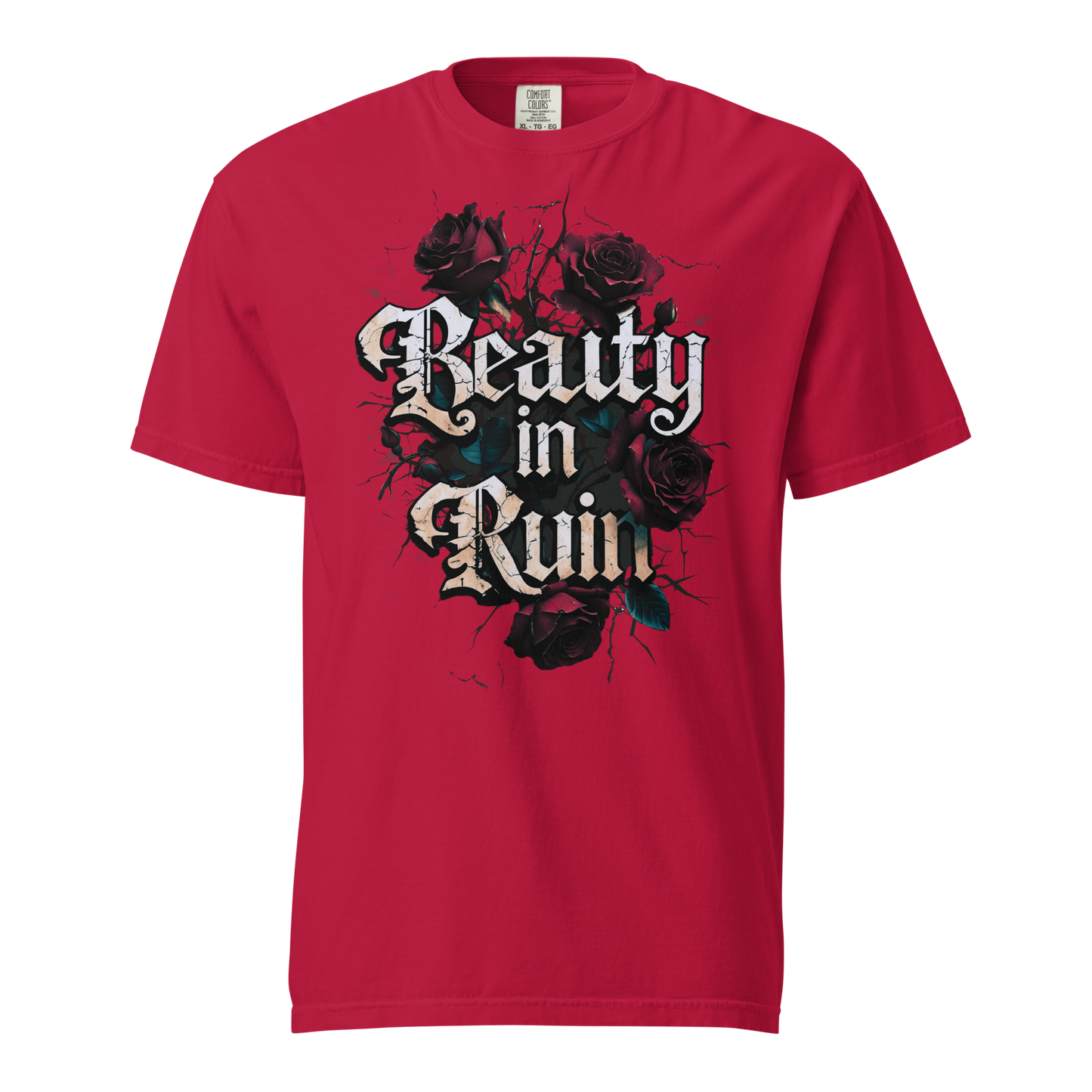 Beauty in Ruin Thorn Rose Tee | Gothic Floral Tattoo Shirt | Edgy Graphic | Womens Top