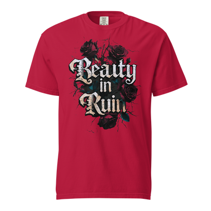 Beauty in Ruin Thorn Rose Tee | Gothic Floral Tattoo Shirt | Edgy Graphic | Womens Top