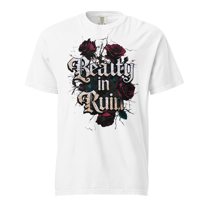 Beauty in Ruin Thorn Rose Tee | Gothic Floral Tattoo Shirt | Edgy Graphic | Womens Top