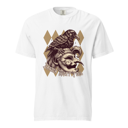 Drama Most Foul Tee | Gothic Renaissance Raven Mask Shirt | Medieval Diamond Pattern