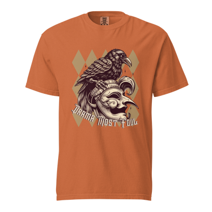 Drama Most Foul Tee | Gothic Renaissance Raven Mask Shirt | Medieval Diamond Pattern