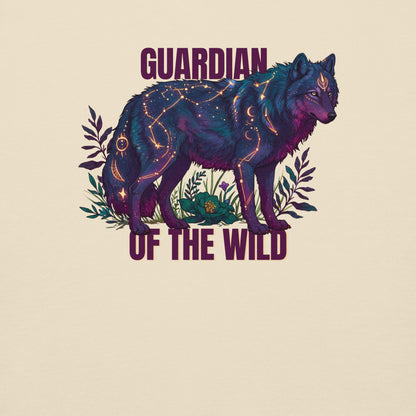 Guardian of the Wild Hoodie | Celestial Wolf in Teal & Maroon | Mystical Forest Vibes