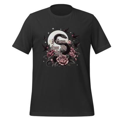 A Curse Upon Thy Vibe Tee | Snake Moon Tattoo Witch Shirt | Edgy Occult Floral | Womens Cotton T-Shirt
